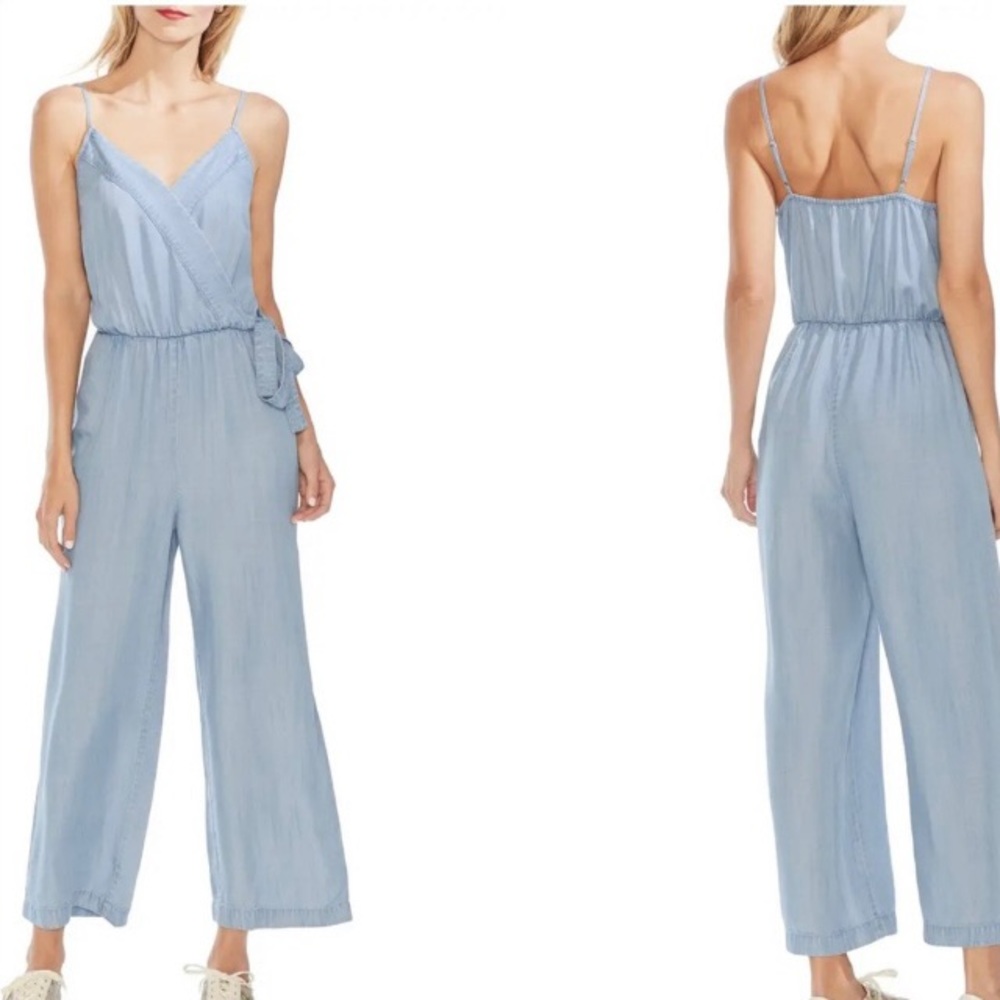 Vince Camuto Wide Leg Chambray Jumpsuit Women Size XL